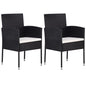 Garden Chairs With Cushions 2 Pcs Grey Poly Rattan