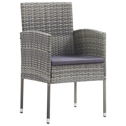 Garden Chairs With Cushions 2 Pcs Grey Poly Rattan