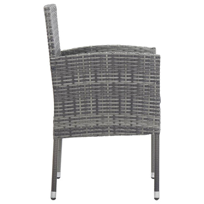 Garden Chairs With Cushions 2 Pcs Grey Poly Rattan