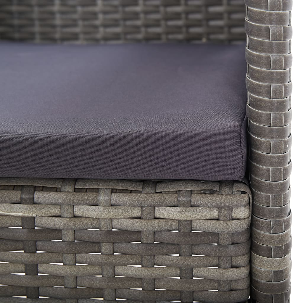 Garden Chairs With Cushions 2 Pcs Grey Poly Rattan