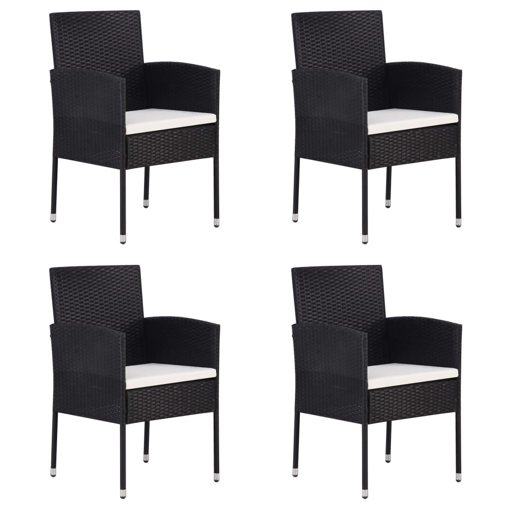 Garden Chairs With Cushions 2 Pcs Grey Poly Rattan