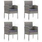 Garden Chairs With Cushions 2 Pcs Grey Poly Rattan