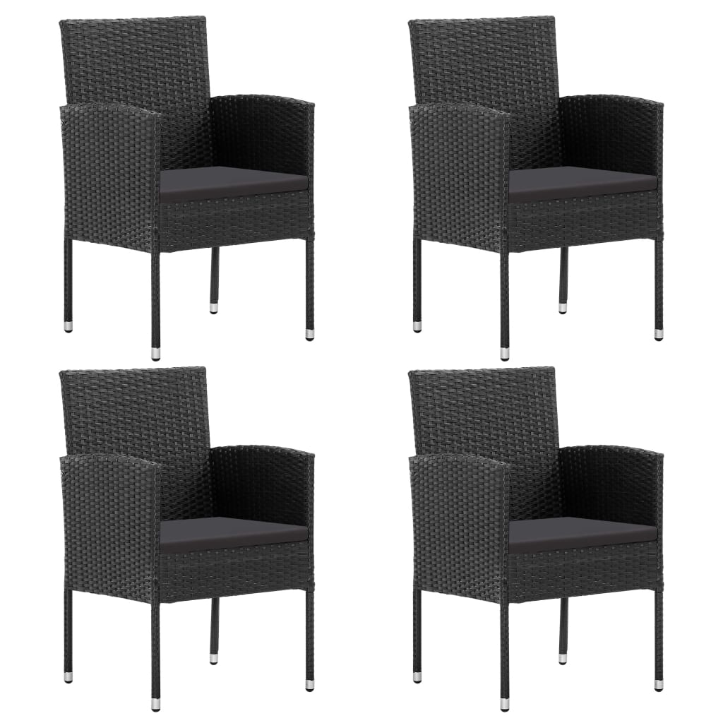Garden Chairs With Cushions 2 Pcs Grey Poly Rattan