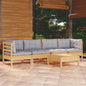 5 Piece Garden Lounge Set With Cushions Solid Pinewood