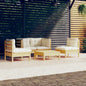 5 Piece Garden Lounge Set With Cushions Solid Pinewood
