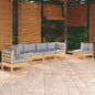 6 Piece Garden Lounge Set With Cream Cushions Solid Pinewood