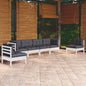 6 Piece Garden Lounge Set With Cream Cushions Solid Pinewood