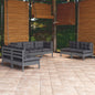 7 Piece Garden Lounge Set With Cream Cushions Solid Pinewood