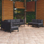 7 Piece Garden Lounge Set With Cream Cushions Solid Pinewood
