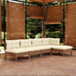 5 Piece Garden Lounge Set With Cushions Pinewood