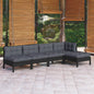 5 Piece Garden Lounge Set With Cushions Pinewood