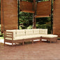 5 Piece Garden Lounge Set With Cushions Pinewood