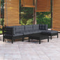 6 Piece Garden Lounge Set With Grey Cushions Pinewood