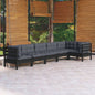 6 Piece Garden Lounge Set With Grey Cushions Pinewood