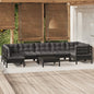 8 Piece Garden Lounge Set With Cream Cushions Pinewood