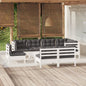 9 Piece Garden Lounge Set With Cream Cushions Solid Pinewood