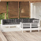 9 Piece Garden Lounge Set With Cushions Solid Pinewood