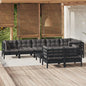 9 Piece Garden Lounge Set With Cushions Solid Pinewood
