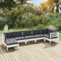 7 Piece Garden Lounge Set With Cream Cushions Solid Pinewood