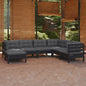 7 Piece Garden Lounge Set With Cream Cushions Solid Pinewood
