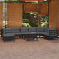 9 Piece Garden Lounge Set With Grey Cushions Solid Pinewood