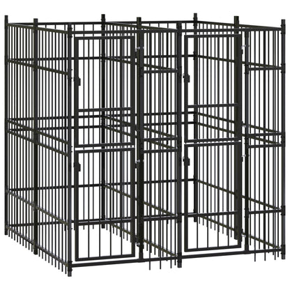 Outdoor Dog Kennel Steel 1.84 M²