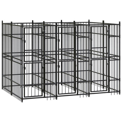 Outdoor Dog Kennel Steel 1.84 M²