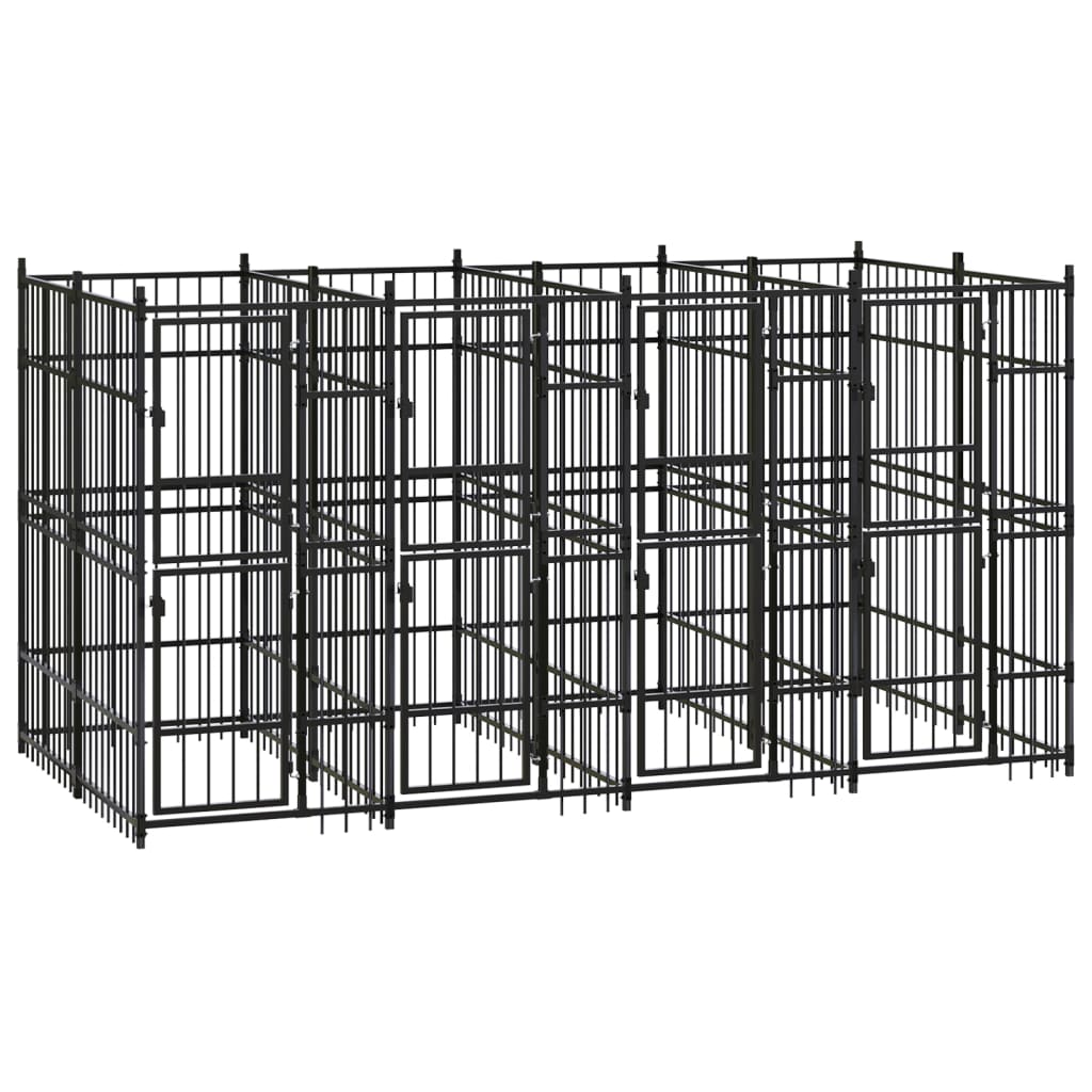 Outdoor Dog Kennel Steel 1.84 M²