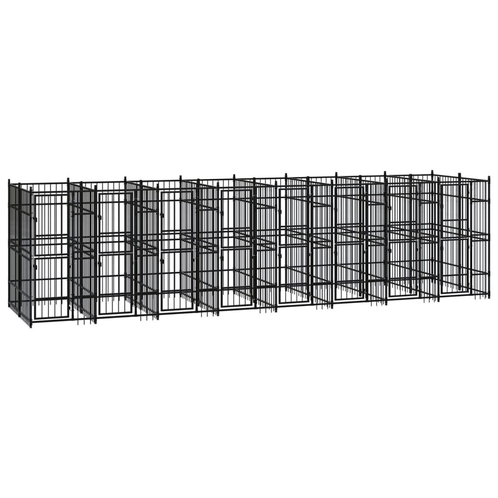 Outdoor Dog Kennel Steel 1.84 M²
