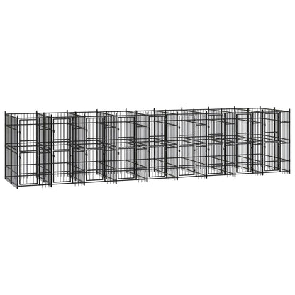 Outdoor Dog Kennel Steel 1.84 M²
