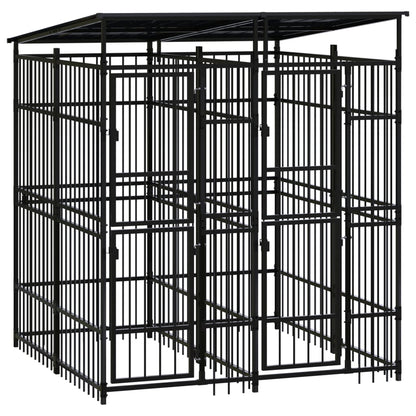 Outdoor Dog Kennel Steel 1.84 M²