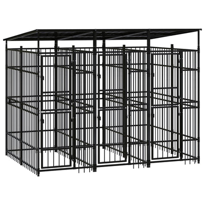 Outdoor Dog Kennel Steel 1.84 M²