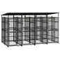 Outdoor Dog Kennel Steel 1.84 M²