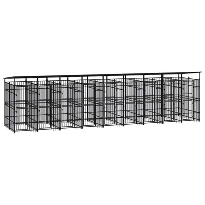 Outdoor Dog Kennel Steel 1.84 M²