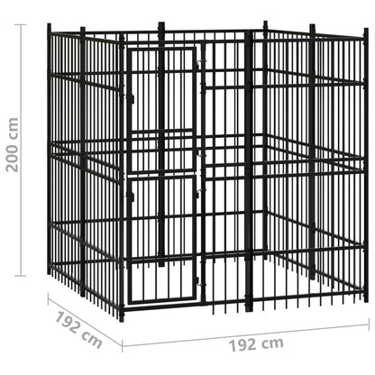 Outdoor Dog Kennel Steel 3.69 M²
