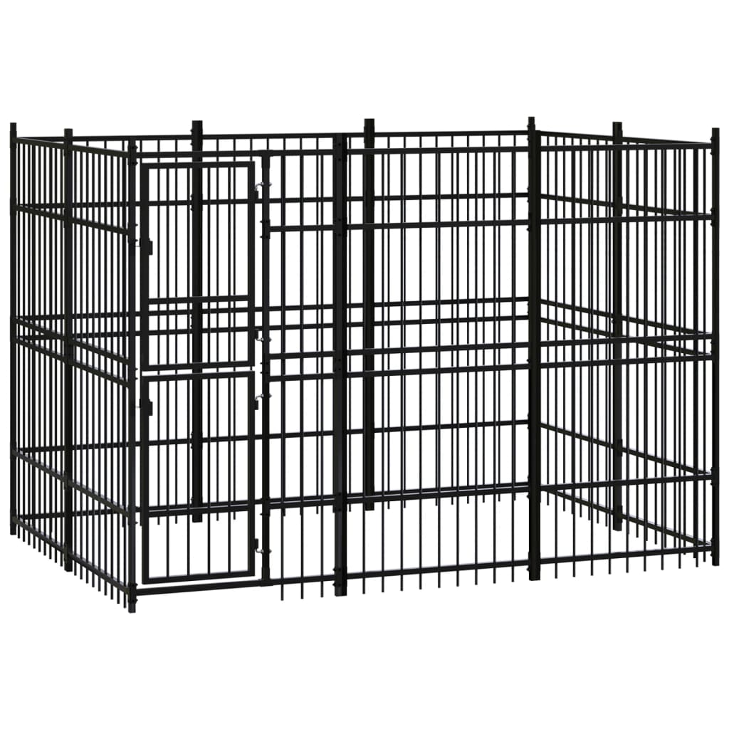 Outdoor Dog Kennel Steel 3.69 M²