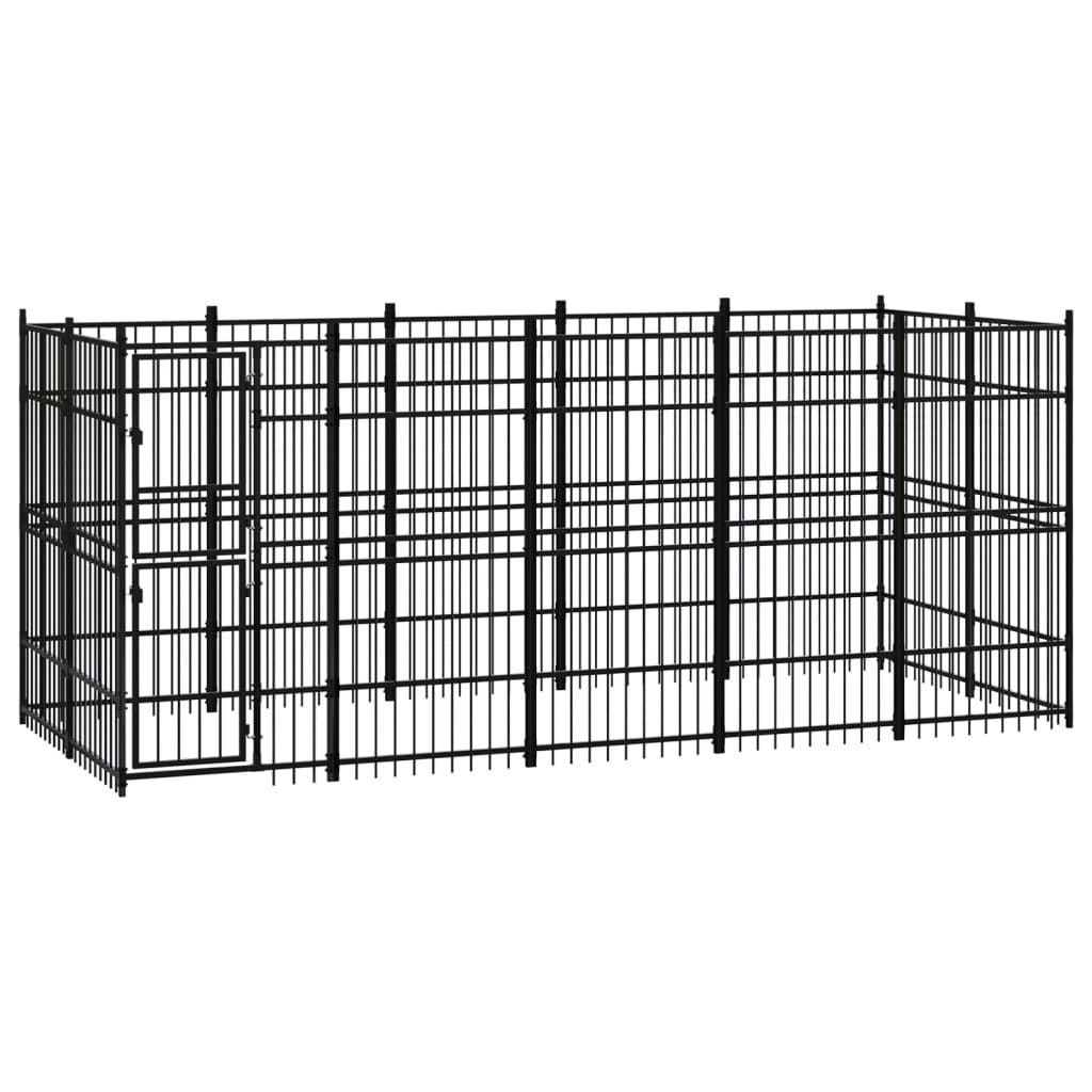 Outdoor Dog Kennel Steel 3.69 M²