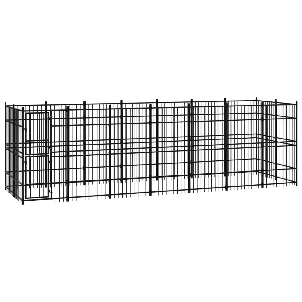 Outdoor Dog Kennel Steel 3.69 M²