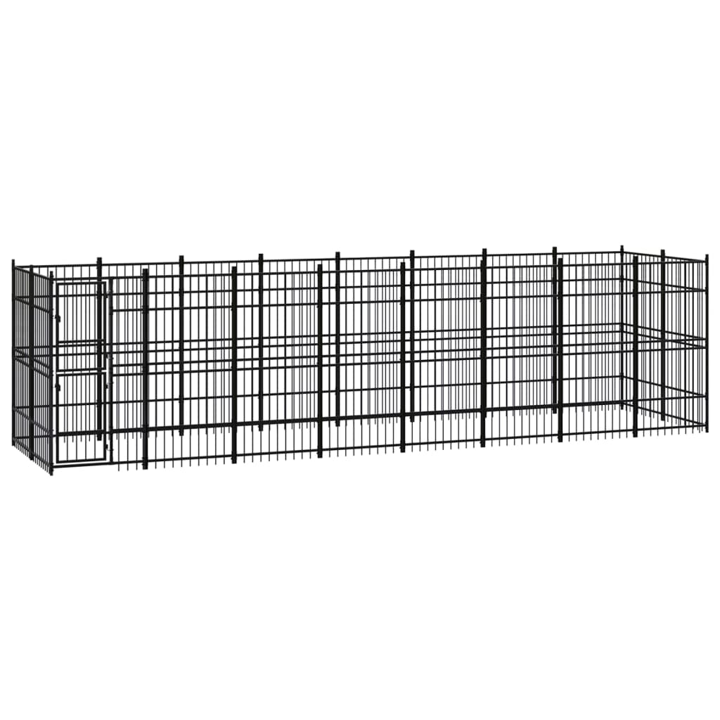Outdoor Dog Kennel Steel 3.69 M²