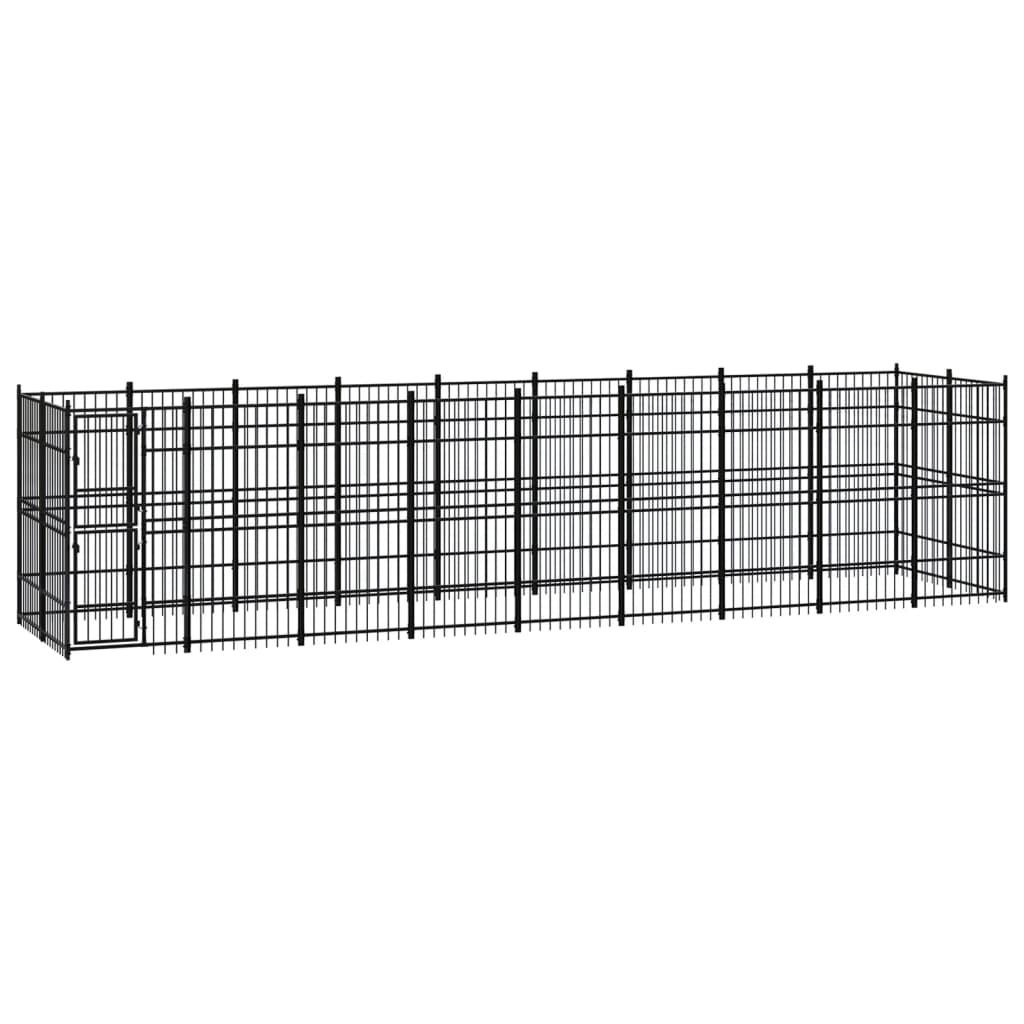 Outdoor Dog Kennel Steel 3.69 M²