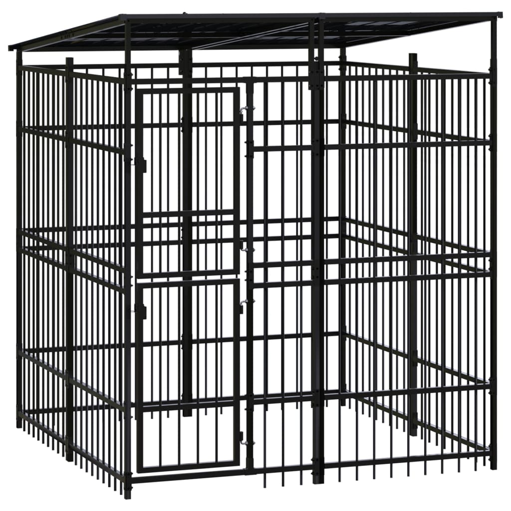Outdoor Dog Kennel Steel 3.69 M²
