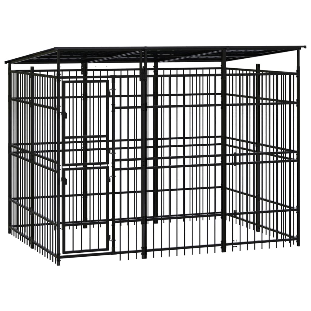 Outdoor Dog Kennel Steel 3.69 M²