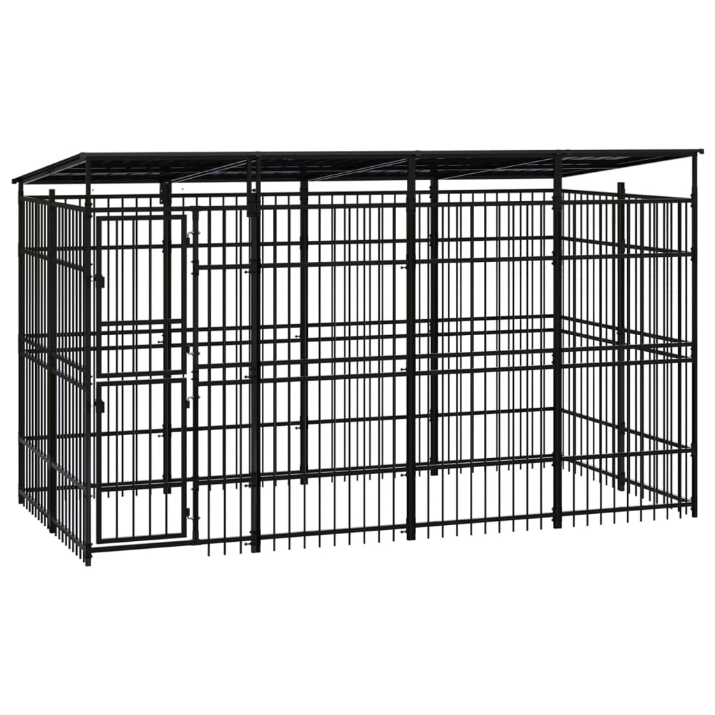 Outdoor Dog Kennel Steel 3.69 M²
