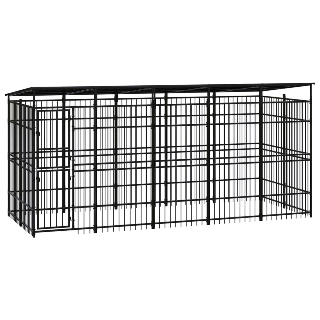 Outdoor Dog Kennel Steel 3.69 M²
