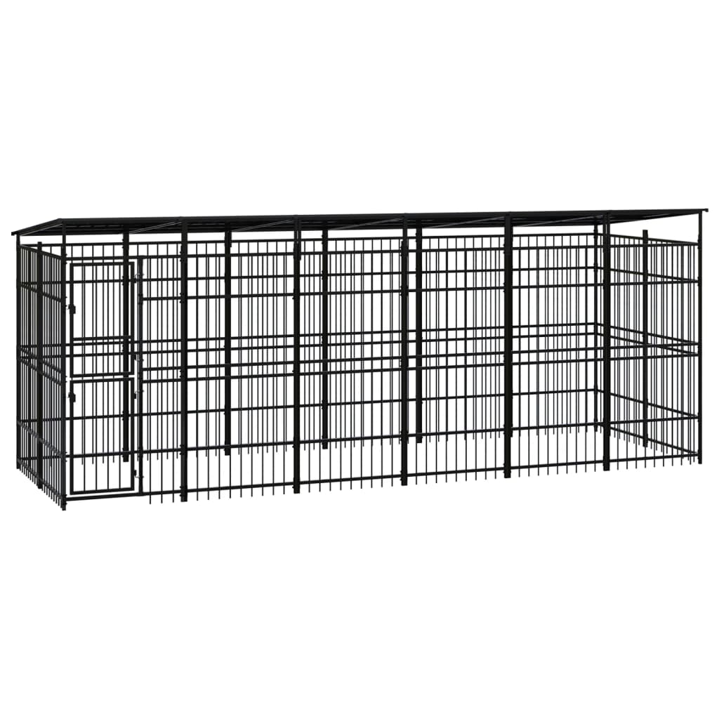 Outdoor Dog Kennel Steel 3.69 M²