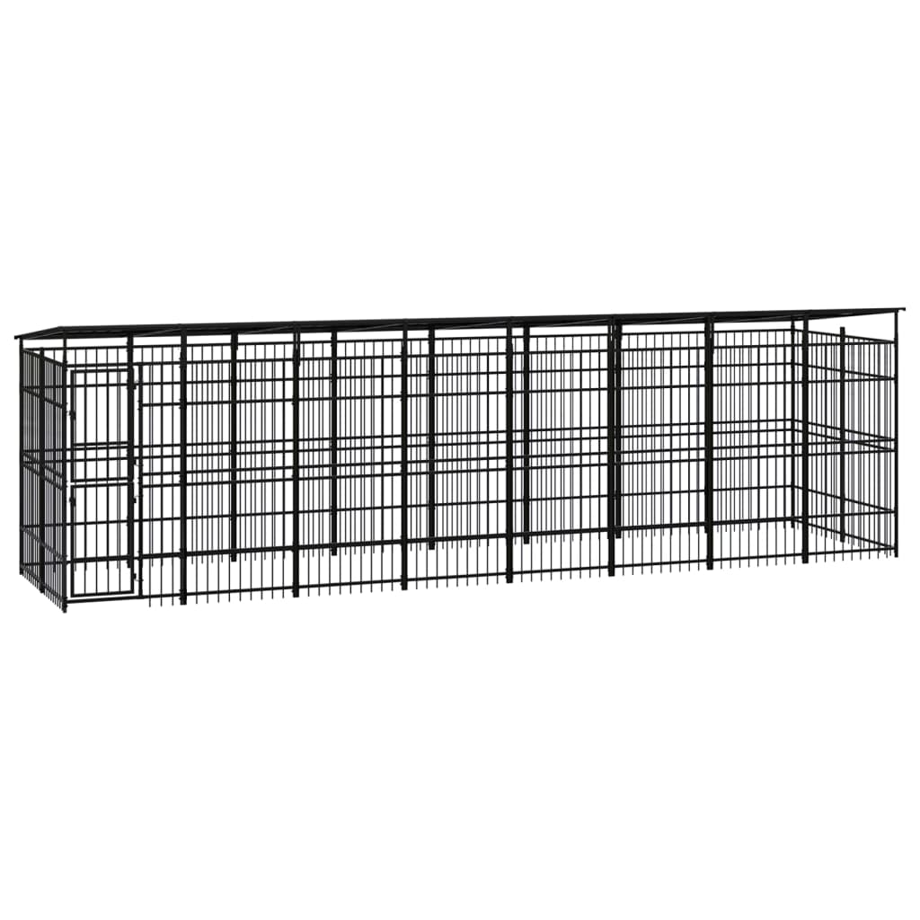 Outdoor Dog Kennel Steel 3.69 M²