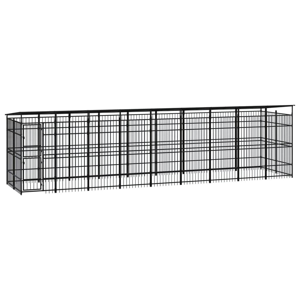 Outdoor Dog Kennel Steel 3.69 M²