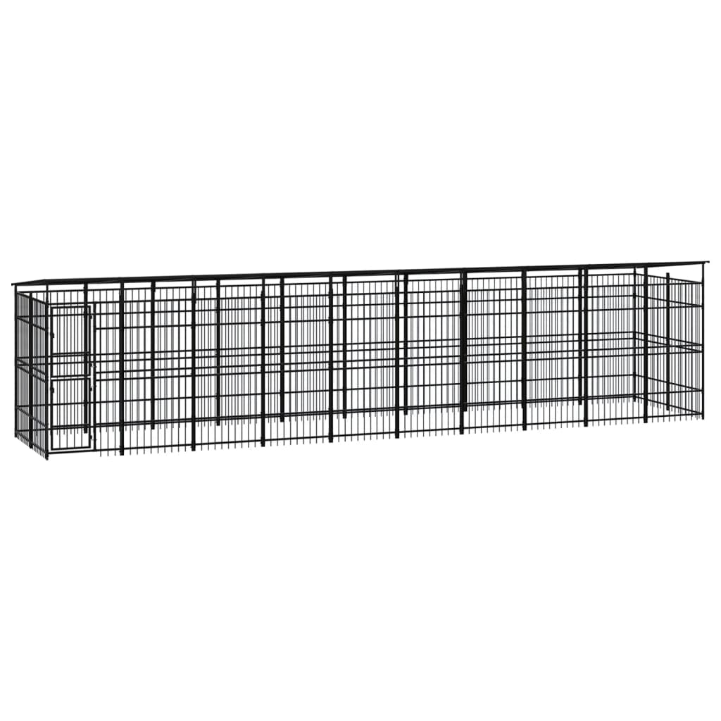 Outdoor Dog Kennel Steel 3.69 M²