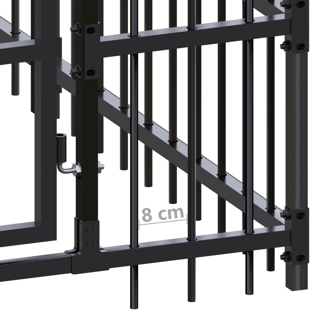 Outdoor Dog Kennel Steel 8.29 M²