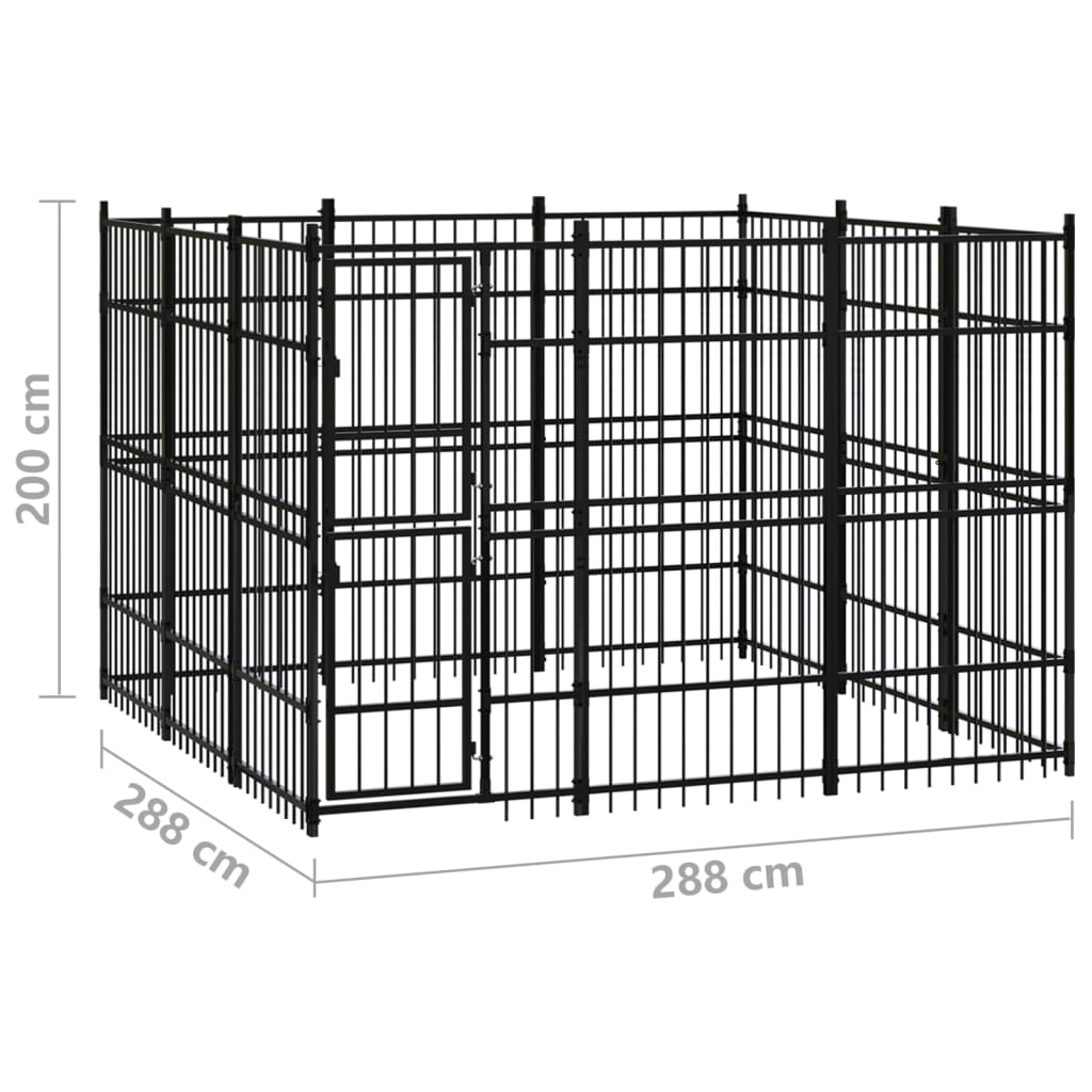 Outdoor Dog Kennel Steel 8.29 M²